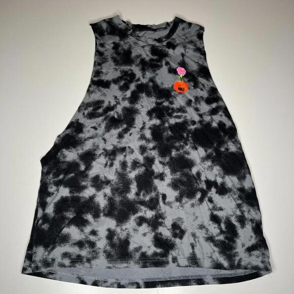 Nike Tie Dye Sleeveless Tank Top XL Loose Fit Just Do It Floral Basketball SU23 - Picture 1 of 9
